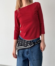 bebyyou リブボート7分袖Tシャツ