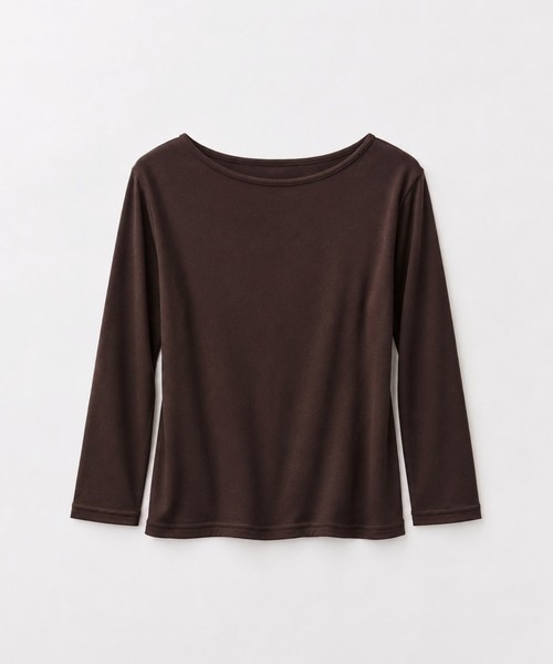 CANAL JEAN(キャナルジーン)の「bebyyou リブボート7分袖Tシャツ(Tシャツ/カットソー・レディース・ブラウン/チャコールグレー/ホワイト/ヘザーグレー/レッド・ONE SIZE)」の7枚目の写真
