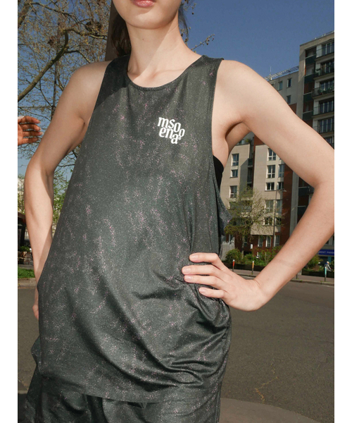 MENASOO(ミナス)の「Unisex Pace Trace Singlet_Black(Tシャツ/カットソー・レディース・ブラック・S/L)」の4枚目の写真