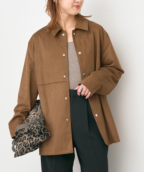 Spick & Span(スピックアンドスパン)の「《新色有り / 追加》フェイクスエードオープンカラージャケット(その他アウター・レディース・ブラウン/キャメル・38/36)」の1枚目の写真