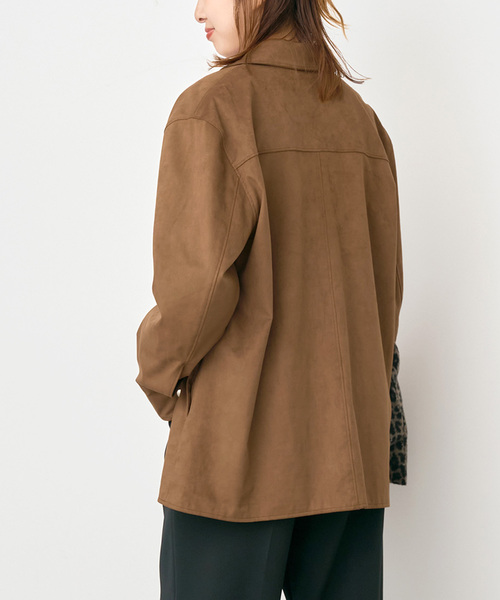 Spick & Span(スピックアンドスパン)の「《新色有り / 追加》フェイクスエードオープンカラージャケット(その他アウター・レディース・ブラウン/キャメル・38/36)」の4枚目の写真