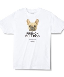 Moftique(モフティック) エントリーモデル 半袖Tシャツ アニマル フレンチブルドッグ 犬 ペット インクジェットプリント 褪せ感 4.0オンス 薄手 トップス カットソー 夏 カジュアル レディース ユニセックス