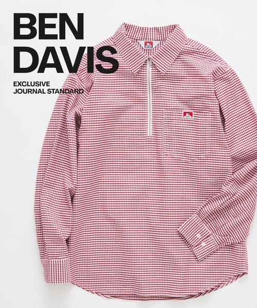 BEN DAVIS(ベンデイビス)の「BEN DAVIS / ベンデイビス 別注 LS ST ハーフ ジップシャツ(シャツ/ブラウス・メンズ・レッド/ブラック/ブルー系その他/アイボリー・MEDIUM/LARGE)」の4枚目の写真
