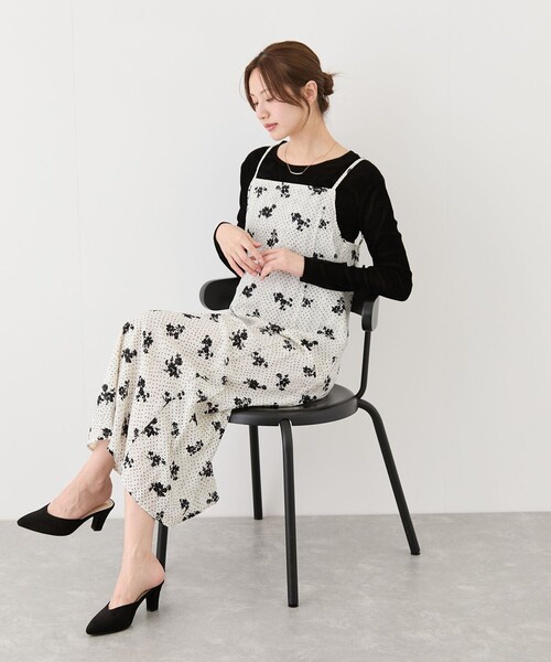 Jayro(ジャイロ)の「シアーフラワードッキングキャミワンピース(ワンピース・レディース・ホワイト系その他2・M)」の1枚目の写真