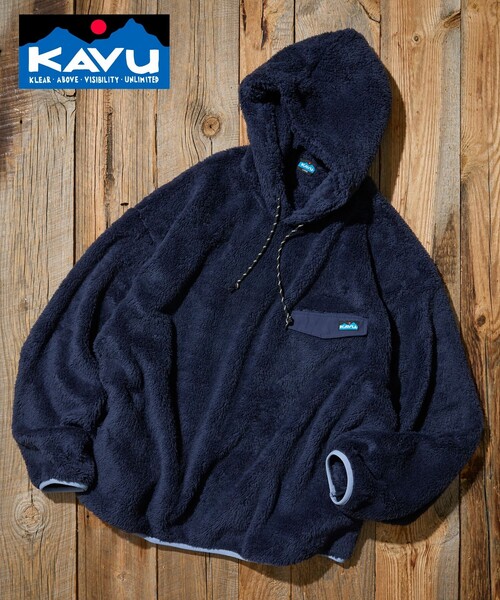 KAVU(カブー)の「KAVU/カブー 限定展開 KAVU×FREAK'S STORE / カブ― 別注 シャギー フリース パーカー(パーカー・メンズ・ブラウン/ネイビー/グレイッシュベージュ/ブラック・SMALL/MEDIUM/LARGE)」の4枚目の写真