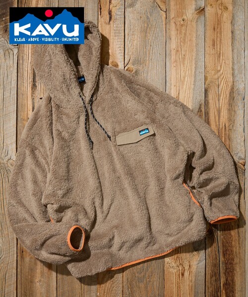 KAVU(カブー)の「KAVU/カブー 限定展開 KAVU×FREAK'S STORE / カブ― 別注 シャギー フリース パーカー(パーカー・メンズ・ブラウン/ネイビー/グレイッシュベージュ/ブラック・SMALL/MEDIUM/LARGE)」の6枚目の写真