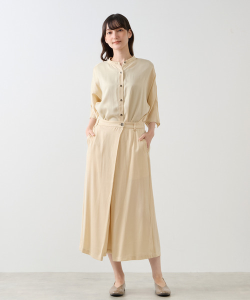 LOGEMENT DE CLAIRE（ロジュモンドクレール）の「バンドカラードルマンシャツ（シャツ/ブラウス・レディース・ベージュ/ブラック/カーキ・FREE）」の21枚目の写真
