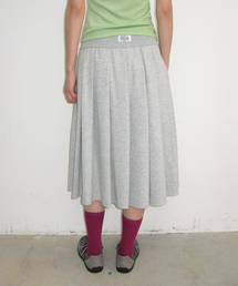 PLEATS SWEAT LONG SKIRT GREY