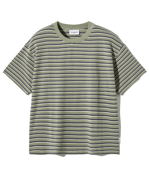 F.ILLUMINATE(フィルミネイト)の「セミクロップトーンオントーンストライプTシャツ-3カラー(Tシャツ/カットソー・レディース・グレー/ダークグレー/Olive・MEDIUM/LARGE/SMALL)」の12枚目の写真