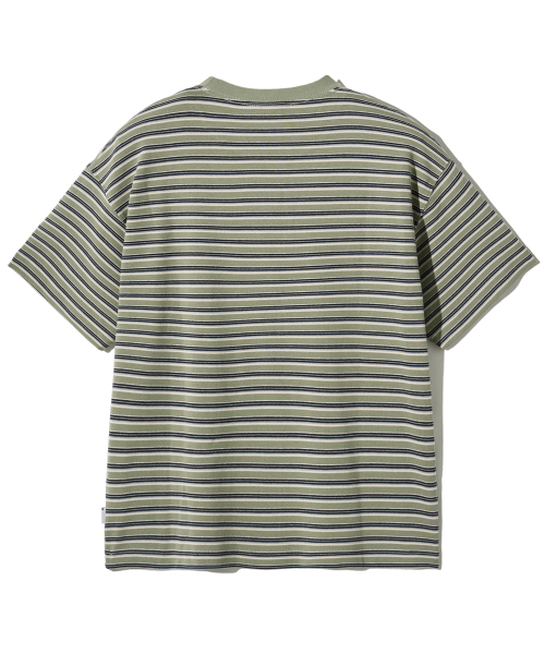 F.ILLUMINATE(フィルミネイト)の「セミクロップトーンオントーンストライプTシャツ-3カラー(Tシャツ/カットソー・レディース・グレー/ダークグレー/Olive・MEDIUM/LARGE/SMALL)」の13枚目の写真