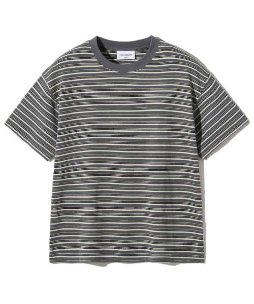 F.ILLUMINATE(フィルミネイト)の「セミクロップトーンオントーンストライプTシャツ-3カラー(Tシャツ/カットソー・レディース・グレー/ダークグレー/Olive・MEDIUM/LARGE/SMALL)」の16枚目の写真