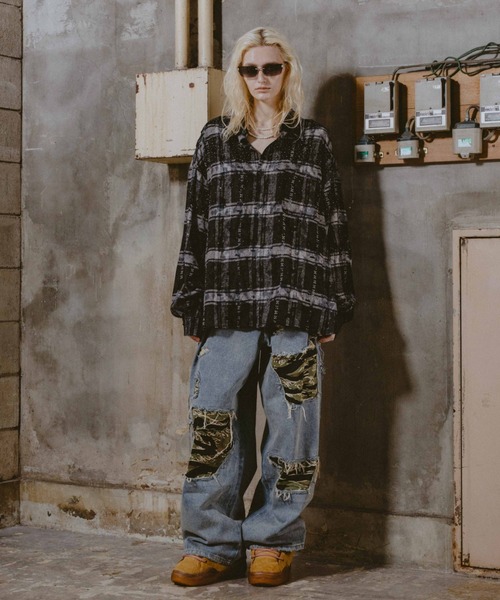 FR(13)NDS（フレンズ）の「FR(13)NDS/フレンズ/RHINES STONE DAMEGE SHIRTS（シャツ/ブラウス・メンズ・ブラック/ブルー・M/L）」の9枚目の写真