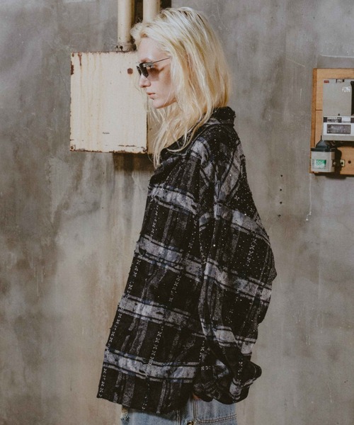 FR(13)NDS（フレンズ）の「FR(13)NDS/フレンズ/RHINES STONE DAMEGE SHIRTS（シャツ/ブラウス・メンズ・ブラック/ブルー・M/L）」の4枚目の写真