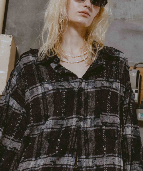 FR(13)NDS（フレンズ）の「FR(13)NDS/フレンズ/RHINES STONE DAMEGE SHIRTS（シャツ/ブラウス・メンズ・ブラック/ブルー・M/L）」の7枚目の写真