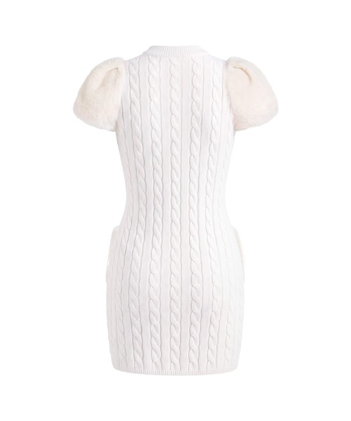 Rose Muse（ロゼミューズ）の「Fur point knit mini onepiece（ワンピース・レディース・ホワイト/ピンク・FREE）」の12枚目の写真