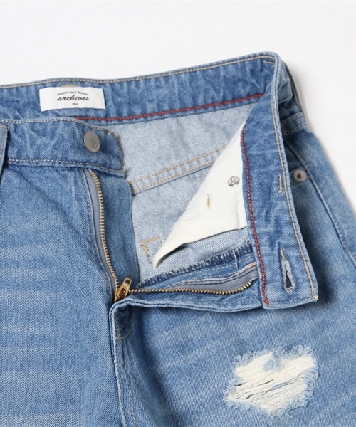 archives（アルシーヴ）の「ダメージテーパードパンツ（デニムパンツ・レディース・ロイヤルブルー/ブルー・SMALL/MEDIUM）」の11枚目の写真