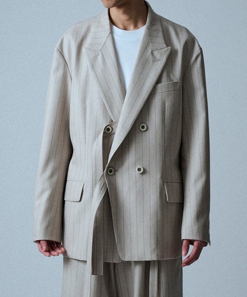 UJOH(ウジョー)の「【UJOH HOMME】4BW Peaked Lapel JKT(テーラードジャケット・メンズ・ブラック/タン・5/4)」の1枚目の写真