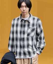 クロップド ソフト フランネル チェックシャツ チェック柄 アウター レーヨン ユニセックス カジュアル 韓国系 2026秋冬 秋服 冬服