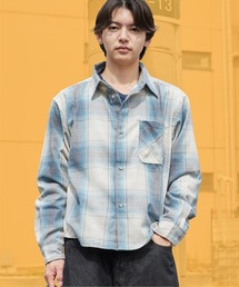 クロップド ソフト フランネル チェックシャツ チェック柄 アウター レーヨン ユニセックス カジュアル 韓国系 2026秋冬 秋服 冬服