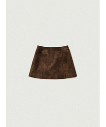 Harri Suede Mini Skirt_Brown