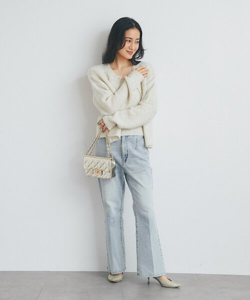 La boutique BonBon(ラブティックボンボン)の「スパンコールモヘヤカーディガン(アンサンブル・レディース・グレー/ピンク/オフホワイト・FREE)」の10枚目の写真