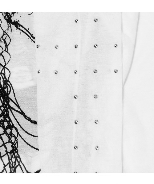 FANCY CLUB（ファンシークラブ）の「【FANCY CLUB】WEB STUD OFF-SHOULDER / 【ファンシークラブ】ウェブスタッドオフショルダー長袖Tシャツ（Tシャツ/カットソー・レディース・ブラック/ホワイト・ONE SIZE）」の17枚目の写真