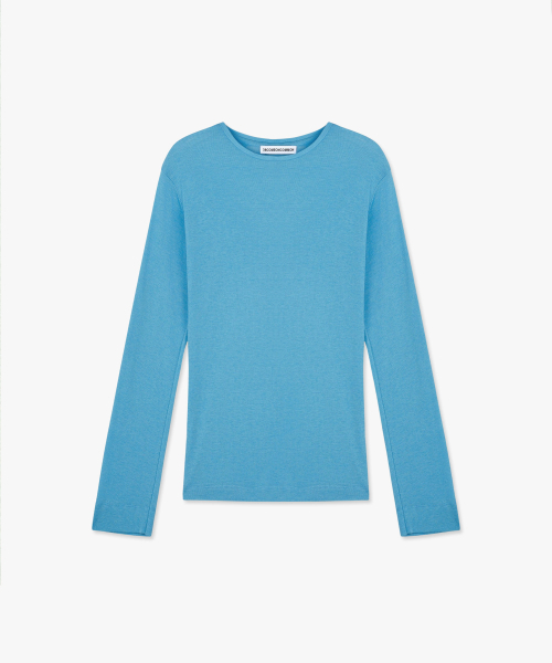 38COMEONCOMMON(38カモンコモン)の「Sheer Touch ロングスリーブ(アクアブルー)(Tシャツ/カットソー・レディース・その他・FREE)」の1枚目の写真
