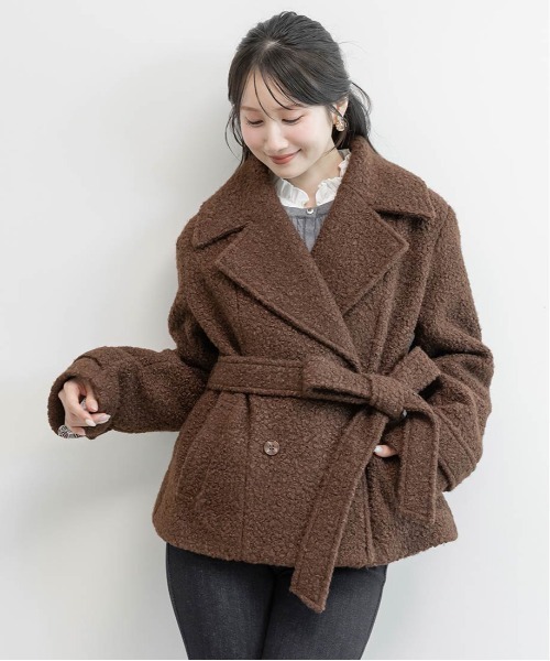 RANDA(ランダ)の「ループボアビッグカラーコート(その他アウター・レディース・アイボリー/ブラウン/ベージュ・0/1)」の12枚目の写真