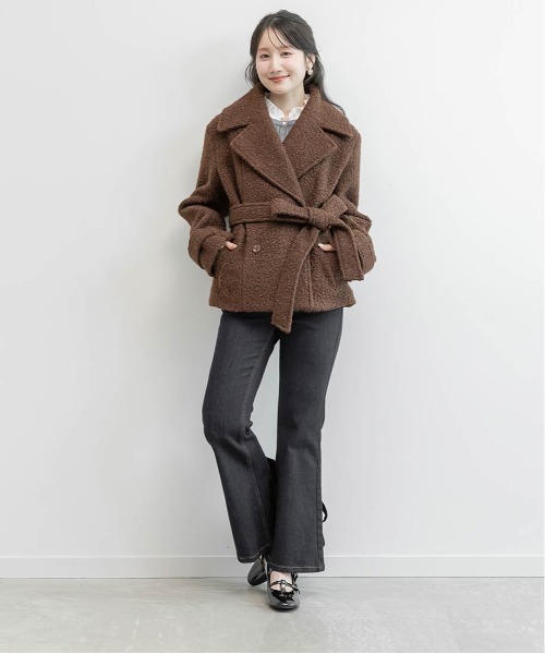 RANDA(ランダ)の「ループボアビッグカラーコート(その他アウター・レディース・アイボリー/ブラウン/ベージュ・0/1)」の13枚目の写真