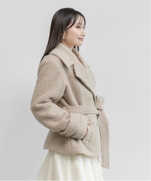 RANDA(ランダ)の「ループボアビッグカラーコート(その他アウター・レディース・アイボリー/ブラウン/ベージュ・0/1)」の16枚目の写真