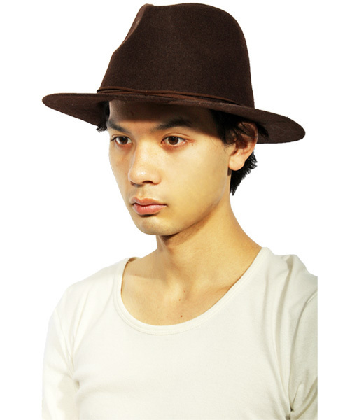 ８(eight)（エイト）の「ツバ広 ウール  フェルトハット 中折れ （ハット・メンズ・ブラウン/ブラック/ワイン/モカ・FREE）」の2枚目の写真