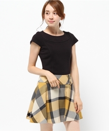 BLUE LABEL CRESTBRIDGE | クレストブリッジチェックウールビエラ　カットソーコンビネーションワンピース(ワンピース)