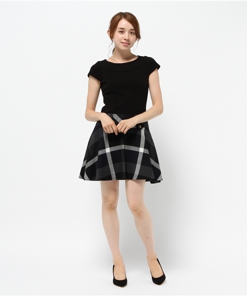 BLUE LABEL CRESTBRIDGE（ブルーレーベルクレストブリッジ）の「クレストブリッジチェックウールビエラ　カットソーコンビネーションワンピース（ワンピース・レディース・レッド/ネイビー/イエロー・38/36/34）」の8枚目の写真