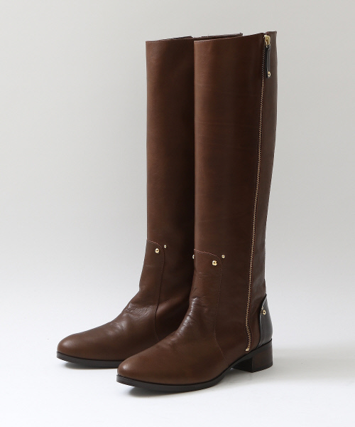 Au BANNISTER（オゥバニスター）の「AU/サイドジップロングブーツ（ブーツ・レディース・ベージュ/ブラック/ダークブラウン・36/37/39/38/35）」の3枚目の写真