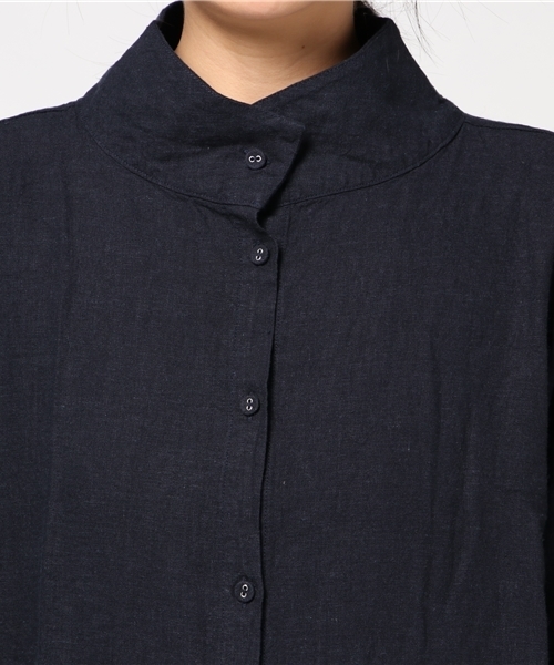 LBC（エルビーシー）の「レーヨン麻3WAYワンピース（シャツワンピース・レディース・ネイビー/ベージュ・LARGE/MEDIUM）」の6枚目の写真