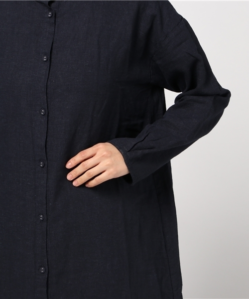 LBC（エルビーシー）の「レーヨン麻3WAYワンピース（シャツワンピース・レディース・ネイビー/ベージュ・LARGE/MEDIUM）」の7枚目の写真