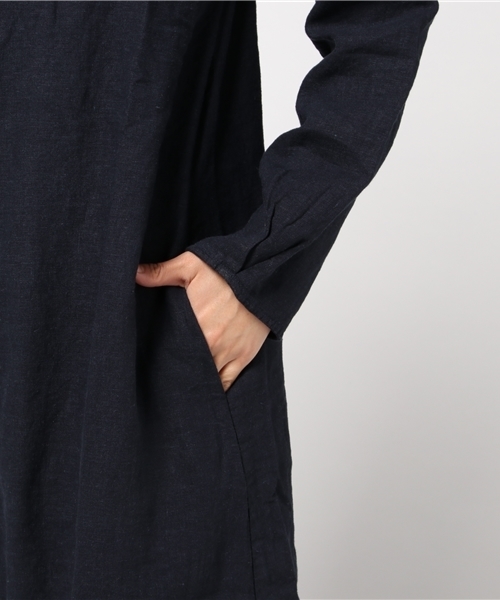 LBC（エルビーシー）の「レーヨン麻3WAYワンピース（シャツワンピース・レディース・ネイビー/ベージュ・LARGE/MEDIUM）」の8枚目の写真