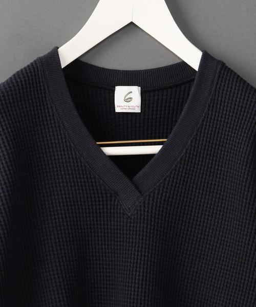6（ロク）の「＜6(ROKU)＞THERMAL V NECK 6SLEEVE 2/ｻｰﾏﾙ（Tシャツ/カットソー・レディース・ホワイト/ブラック/ピンク/ネイビー・FREE）」の5枚目の写真
