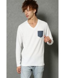 VENCEEXCHANGE | 変形天竺ＶネックロンＴ       (Tシャツ/カットソー)