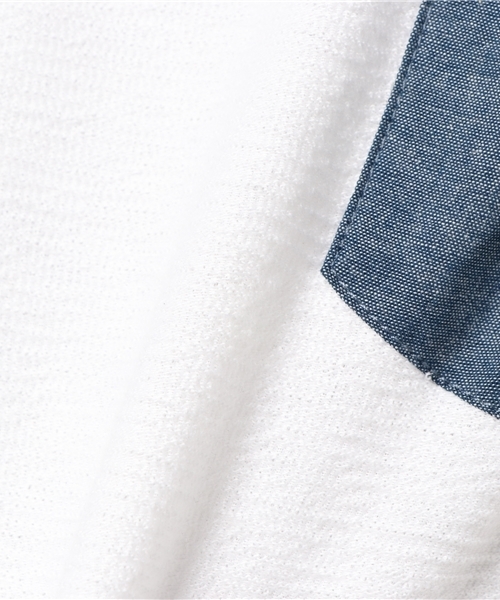 VENCEEXCHANGE（ヴァンスエクスチェンジ）の「変形天竺ＶネックロンＴ       （Tシャツ/カットソー・メンズ・ブラック/オフホワイト・MEDIUM/LARGE）」の8枚目の写真