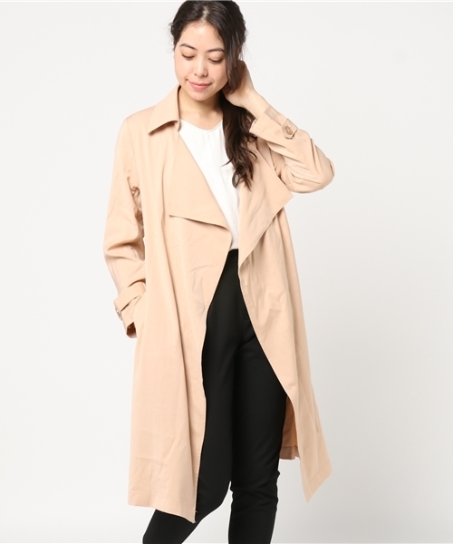 Honeys（ハニーズ）の「テロンチコート（トレンチコート・レディース・ネイビー/ベージュ/ライトベージュ/アイボリー/カーキ/ピンク・M/L）」の6枚目の写真