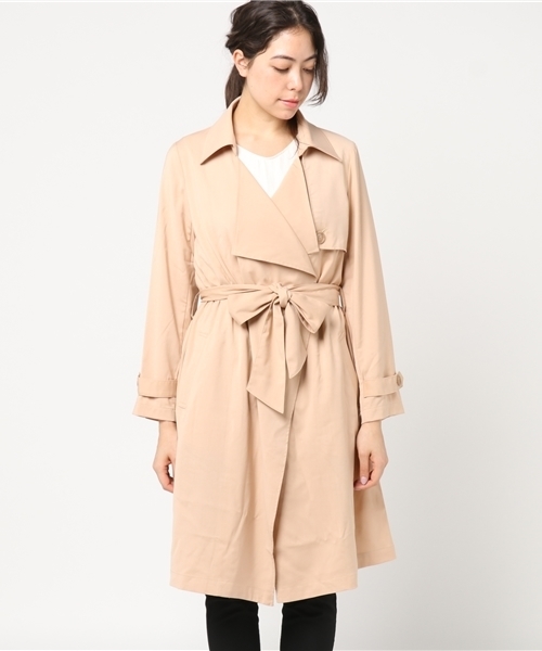 Honeys（ハニーズ）の「テロンチコート（トレンチコート・レディース・ネイビー/ベージュ/ライトベージュ/アイボリー/カーキ/ピンク・M/L）」の7枚目の写真