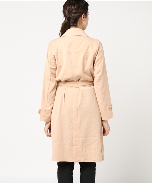 Honeys（ハニーズ）の「テロンチコート（トレンチコート・レディース・ネイビー/ベージュ/ライトベージュ/アイボリー/カーキ/ピンク・M/L）」の9枚目の写真