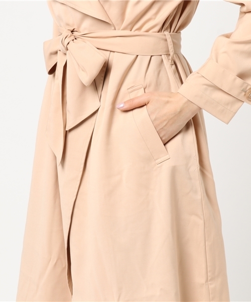 Honeys（ハニーズ）の「テロンチコート（トレンチコート・レディース・ネイビー/ベージュ/ライトベージュ/アイボリー/カーキ/ピンク・M/L）」の12枚目の写真
