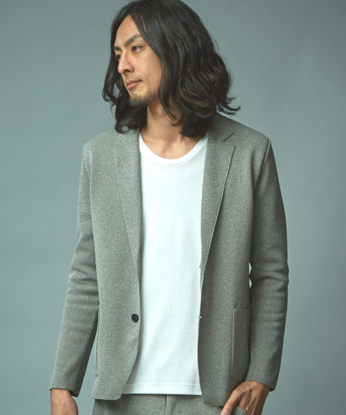 5351 POUR LES HOMMES（ゴーサンゴーイチプールオム）の「ニットライトジャケット（テーラードジャケット・メンズ・ブラック/グレー・44/46/48）」の9枚目の写真