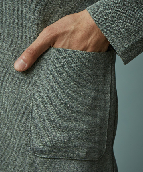 5351 POUR LES HOMMES（ゴーサンゴーイチプールオム）の「ニットライトジャケット（テーラードジャケット・メンズ・ブラック/グレー・44/46/48）」の7枚目の写真