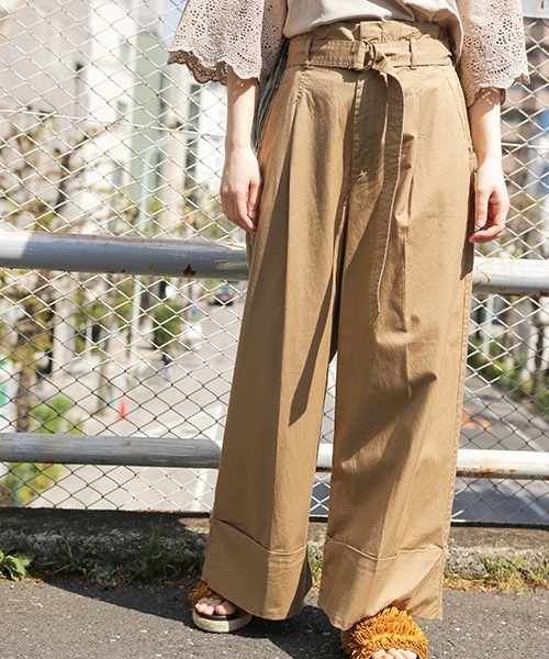 niko and...（ニコアンド）の「バルドマンコットンテンセルワイドパンツ（その他パンツ・レディース・ベージュ/ネイビー/ブラウン/カーキ・4/3）」の3枚目の写真