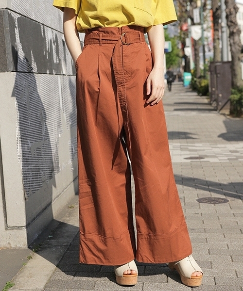 niko and...（ニコアンド）の「バルドマンコットンテンセルワイドパンツ（その他パンツ・レディース・ベージュ/ネイビー/ブラウン/カーキ・4/3）」の2枚目の写真