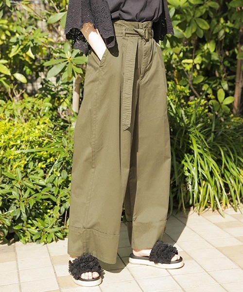 niko and...（ニコアンド）の「バルドマンコットンテンセルワイドパンツ（その他パンツ・レディース・ベージュ/ネイビー/ブラウン/カーキ・4/3）」の4枚目の写真