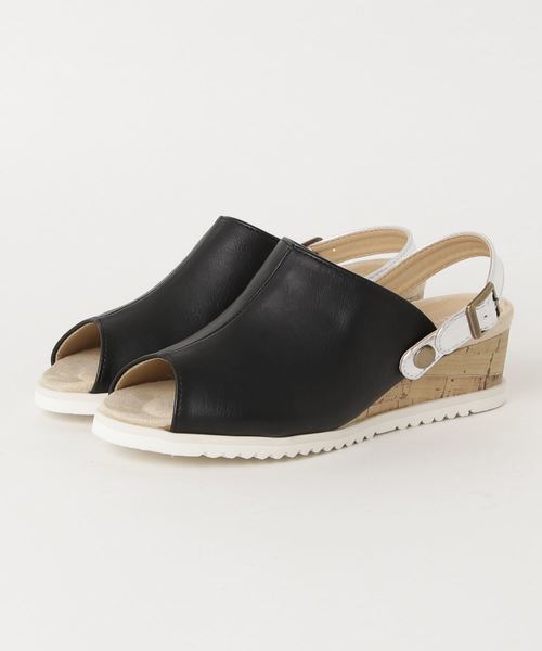 C Smile シー スマイル の オープントゥウエッジサボ サンダル Wear